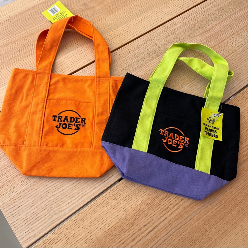 Trader Joe's Mini Canvas Tote Bags - Halloween, Set of 2